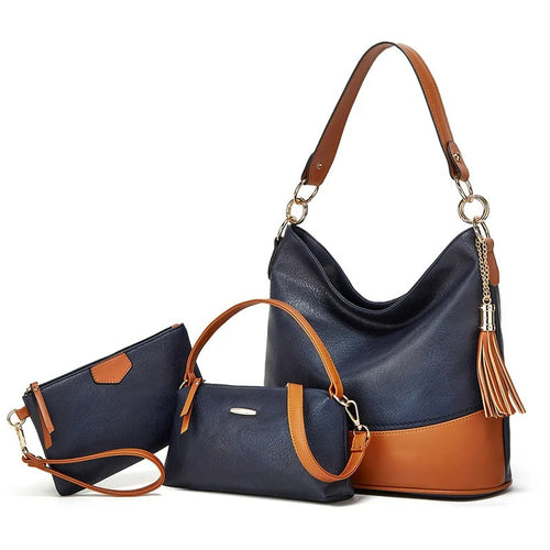 Kit 3 Bolsas de Couro Legitimo  LUMAVIE