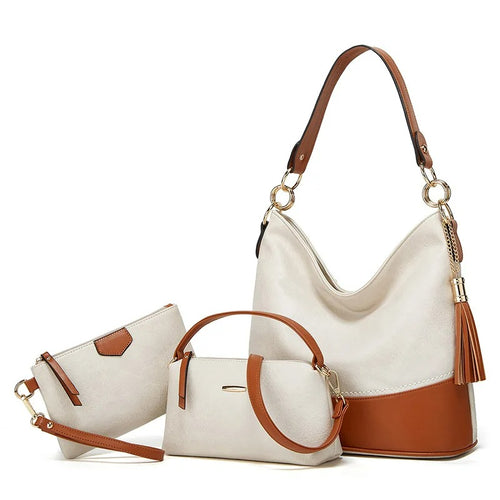 Kit 3 Bolsas de Couro Legitimo  LUMAVIE