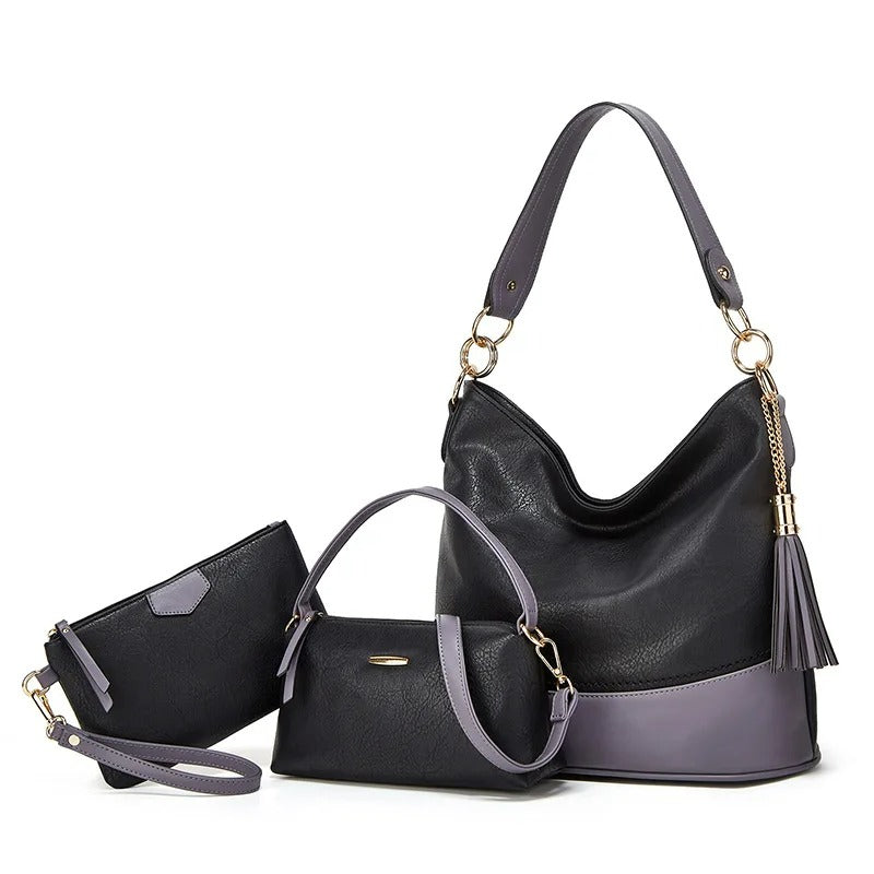 Kit 3 Bolsas de Couro Legitimo  LUMAVIE